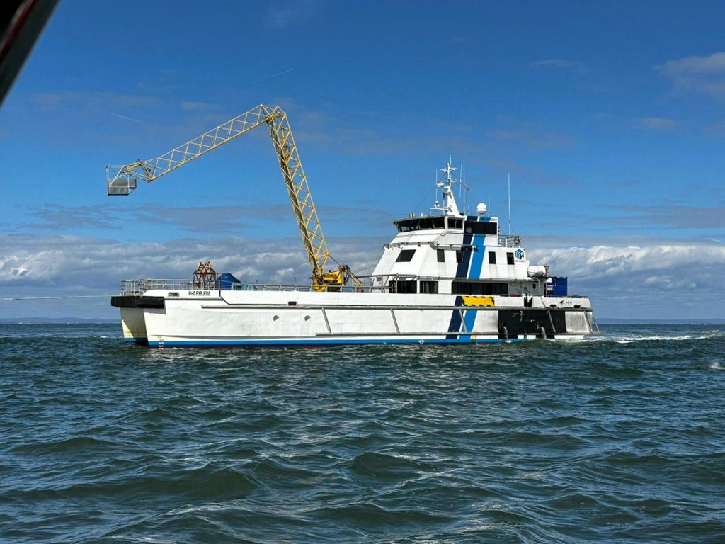 Neptune 20M prototype during sea trials on the MHO Esbjerg Fast Crew Transfer Vessel (FCTV).